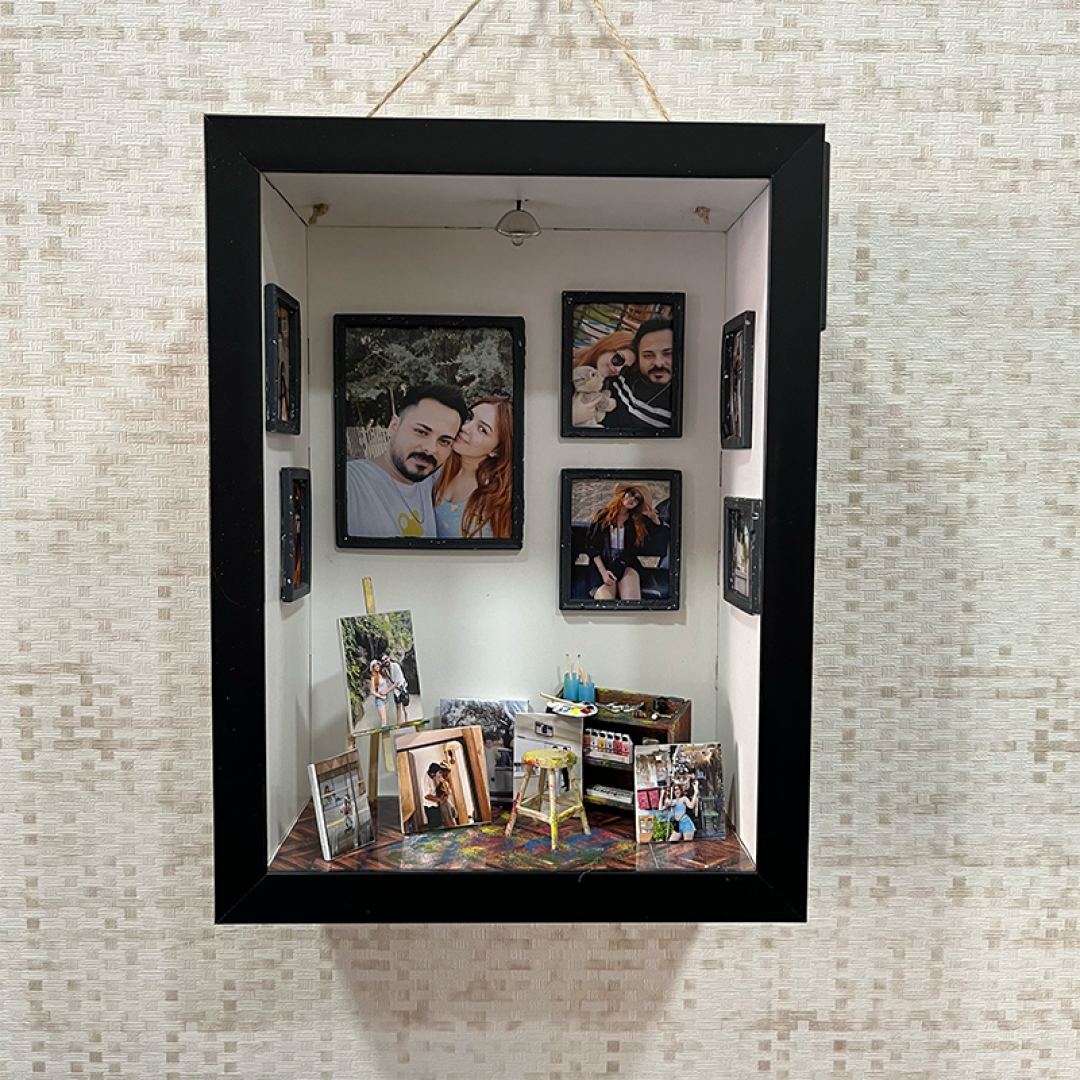 Ressam Hediyelik Özel Çerçeve Diorama Sanatı 
